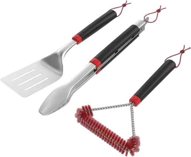 Weber® 3 Piece Grill Tools Set with Spatula, Tongs and Grill Brush-1