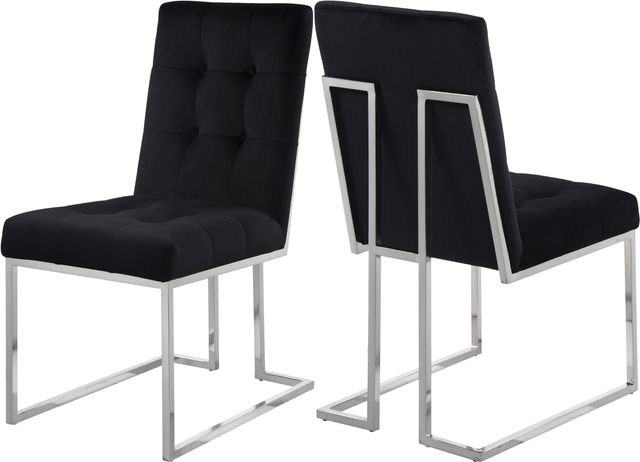 Meridian Furniture Alexis Black Velvet Dining Chair-1