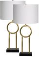Renwil® Burlington 2-Piece Antique Brass/Off-White Table Lamp Set-0
