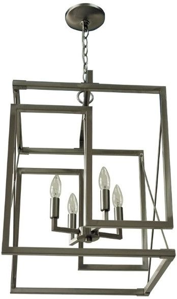 YHD Brush Nickel 4-Light Chandelier-3