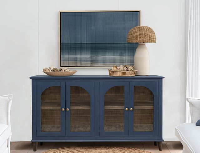 International Furniture Direct Genova Dark Blue Console-1