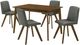 Armen Living Gina 5-Piece Charcoal/Walnut Dining Set-0