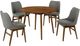 Armen Living Arcadia and Azalea 5-Piece Charcoal/Walnut Dining Set-0