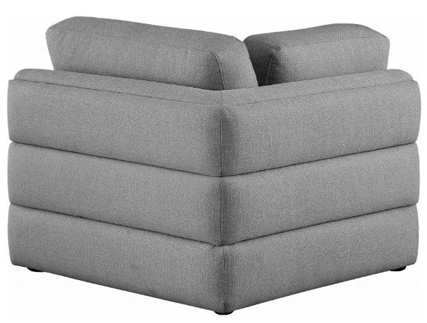 Meridian Furniture Beckham Grey Linen Polyester Modular Corner Chair-2