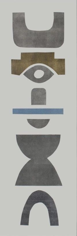 Classy Art Neutral Totems V by Rob Delamater Mirror Framed Wall Art-1