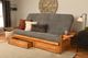 Kodiak Furniture Phoenix Marmont Thunder/Butternut Queen Storage Futon with Mattress-1