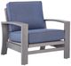 Signature Design by Ashley® Half Moon Beach Blue/Gray Aluminum/Fabric/Resin Outdoor Spring Lounge Chair-0