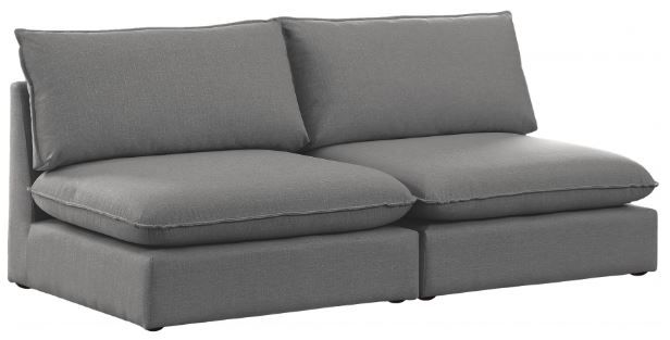 Meridian Furniture Mackenzie Grey 80" Linen Fabric Armless Modular Sofa-0