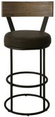 International Furniture Direct Xel-Ha Dark Hay Brown/Blacksmithing Black/Brown 30" Barstool-1