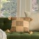 Nourison Home™ Mina Victory Vintage Pillow Olive Floral Checkers 18"x18" Throw Pillow-3