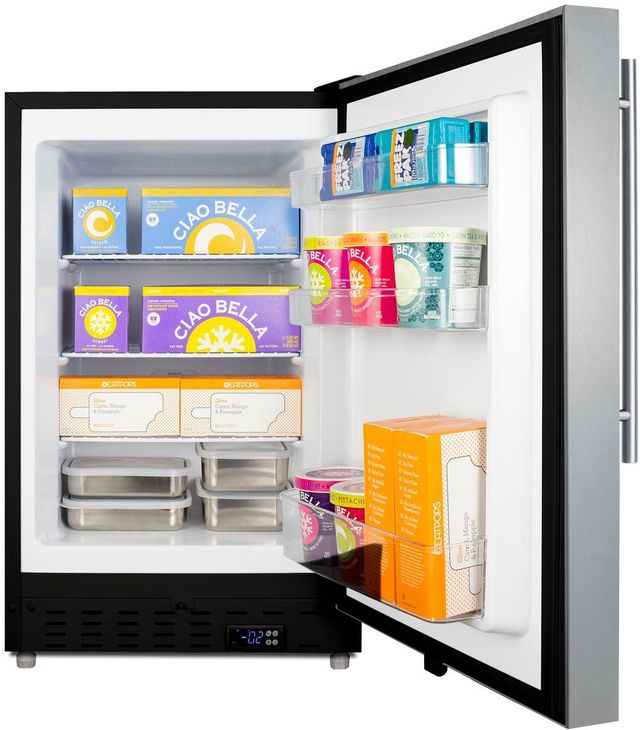 Summit® 20" 2.7 Cu. Ft. Stainless Steel Built Undercounter Freezer-2
