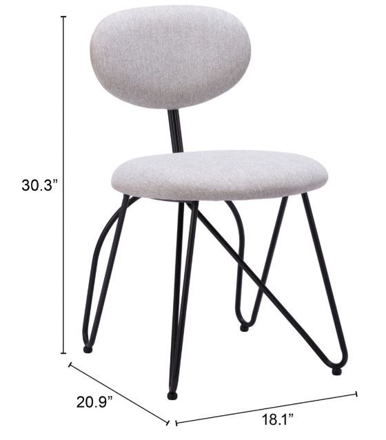 Zuo® Modern Novi Dove Gray Dining Side Chair-1