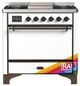 Ilve® Majestic III 36" Custom Pro Style Dual Fuel Liquid Propane Range with Solid Door and Burnished Trim-0