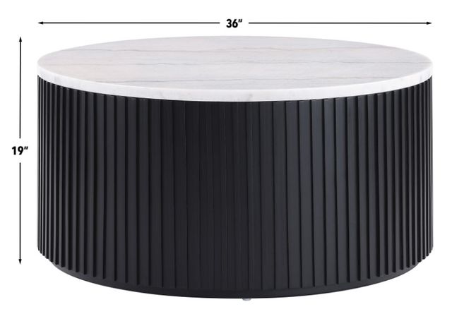 Steve Silver Co. Colvin White Coffee Table with Black Base-2