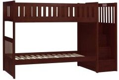 Mazin Furniture Rowe Cherry Twin/Twin Youth Step Bunk Bed-2