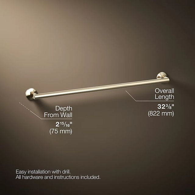 KOHLER® Components® Vibrant French Gold 30" Towel Bar-2