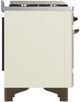 Ilve® Majestic III 36" Antique White Pro Style Dual Fuel Liquid Propane Range with Solid Door and Burnished Trim-4