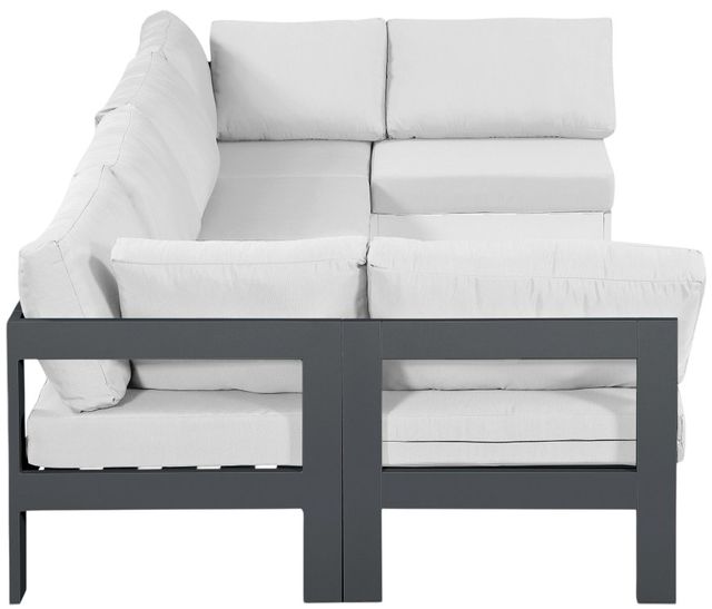 Meridian Furniture Nizuc 6-Piece Dark Gray/White Aluminum/Fabric Outdoor Patio Modular Sectional-1