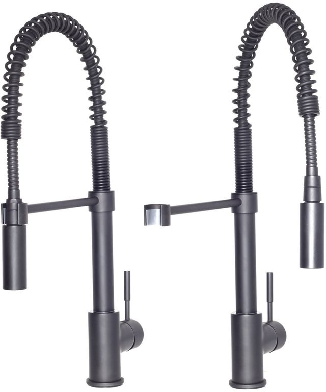 ZLINE Autograph Edition Matte Black Sierra Pull Down Spring Single Handle Kitchen Faucet-3