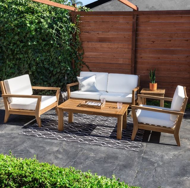 Linon Cannon Natural Teak Wooden Outdoor Coffee Table-1