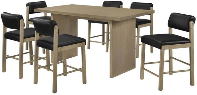 Coaster® Decker 7-Piece Black/Natural Oak Counter Dining Set-0