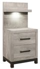Homelegance® Zephy Light Gray Nightstand with Wall Panel-0