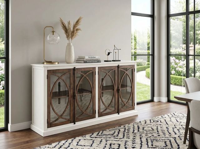 Sunny Designs™ Pasadena Buckskin/Marble White 78" Media Console-1