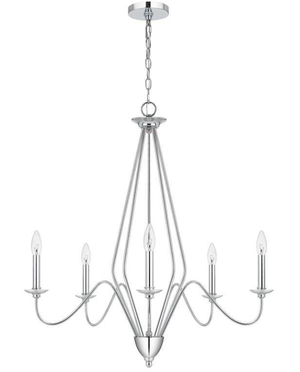 Cal® Lighting & Accessories Norwich 5-Light Chrome Metal Chandelier-0