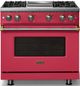 Viking® 5 Series 36" Valentine Pro Style Gas (LP) Range with Brushed Brass Trim-4