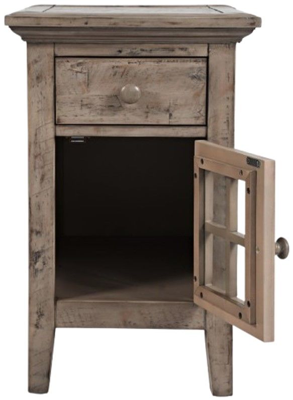 Jofran Inc. Rustic Shores Brown/Gray Power Chairside Table-3