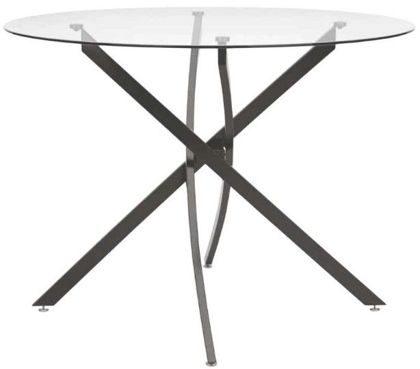 Signature Design by Ashley® Pharwynn Glass Top Dining Table with Black Base-1