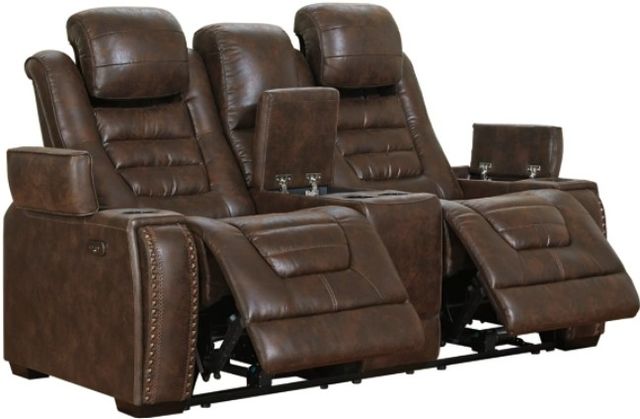 Signature Design by Ashley® Game Zone 3-Piece Bark Living Room Set with Power Reclining Sofa-2