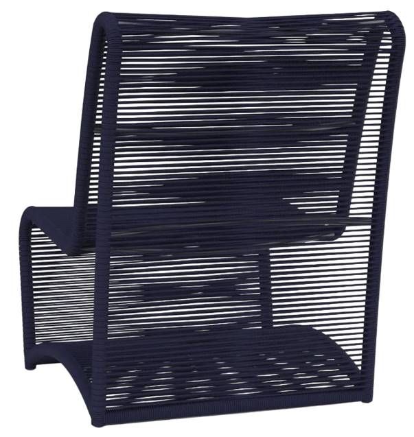 Sunset West Marino Navy Metal/Natural Fibers Outdoor Club Chair-1