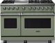 Viking® 5 Series 48" Eucalyptus Pro Style Dual Fuel (LP) Range with Polished Chrome Trim-0