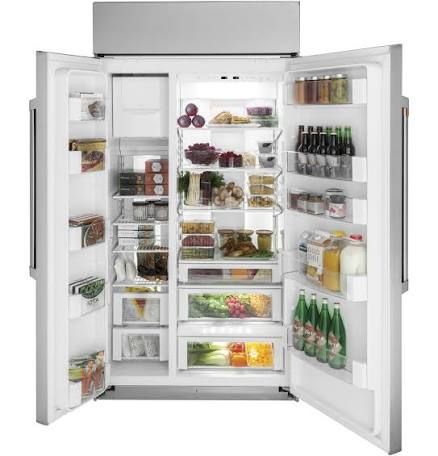 Clearance Café™ 42" 25.2 Cu. Ft. Stainless Steel Built-In Side-by-Side Refrigerator-3