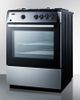 Summit® 24" Black with Stainless Steel Slide In Gas Range-1