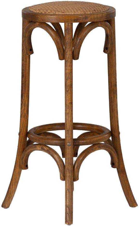Linon Rae Walnut Bar StoolRattan Seat Bar Stool-2