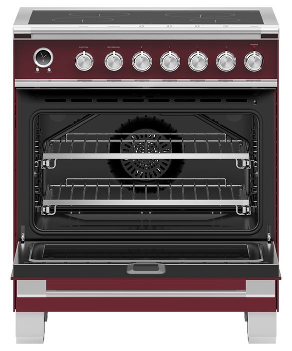 Fisher & Paykel Classic Series 9 30" Red Pro Style Induction Range-1