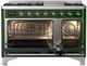Ilve® Majestic III 48" Emerald Green Pro Style Dual Fuel Natural Gas Range with Triple Glass Door and Chrome Trim-4