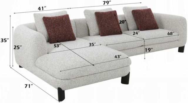 ACME Furniture Mardi 2-Piece Beige/Maroon Sectional Sofa-2