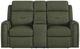 Flexsteel® Felix Forest Green Leather Power Reclining Loveseat with Console, Power Headrest and Lumbar-3