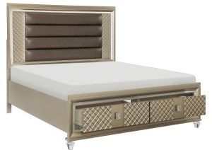 Mazin Furniture Loudon Champagne Queen Platform Bed-2