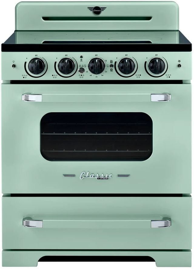 Unique Appliances Classic Retro 30" Summer Mint Green Slide-In Induction Range-2