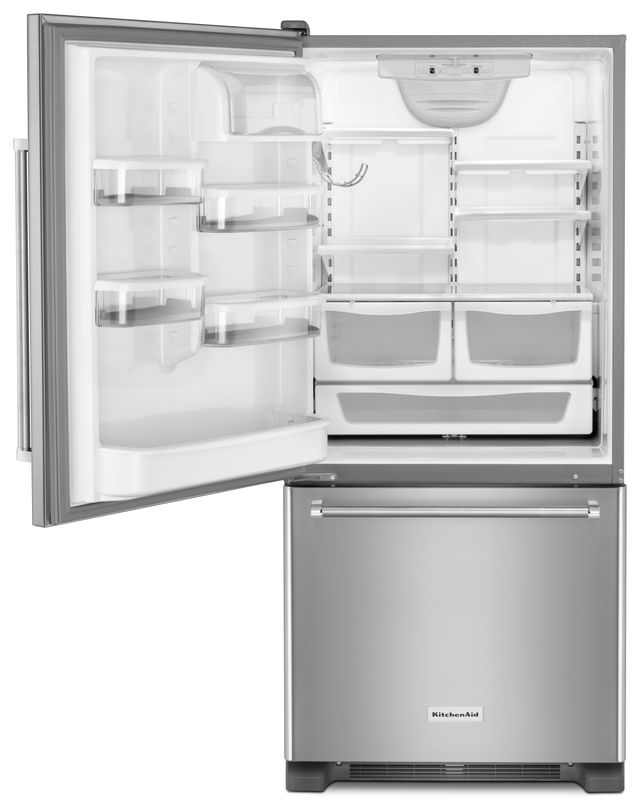 KitchenAid® 18.7 Cu. Ft. Stainless Steel Bottom Freezer Refrigerator-1