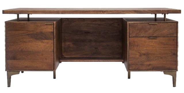 Home Trends & Design Santa Cruz Antique Bronze/Brown Office Desk-1