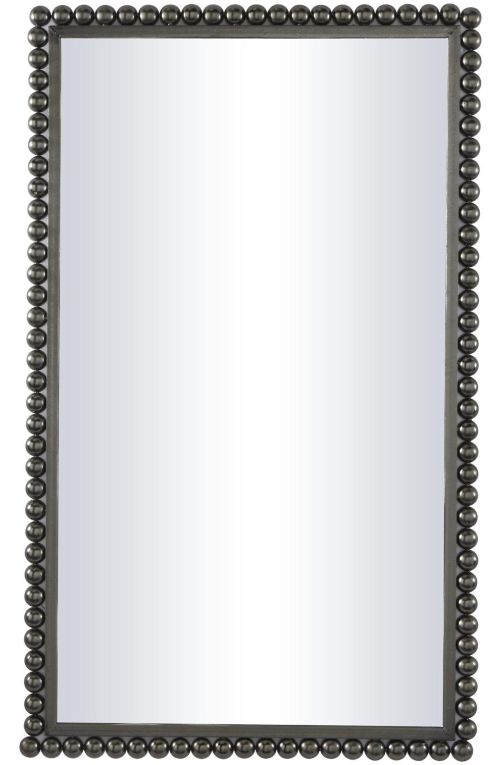Deco Marche CosmoLiving by Cosmopolitan Black Rectangular Beaded Wall Mirror-0