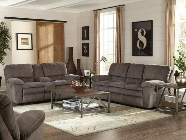 Catnapper® Reyes Graphite Power Reclining Lay Flat Console Loveseat with Storage and Cupholders-3