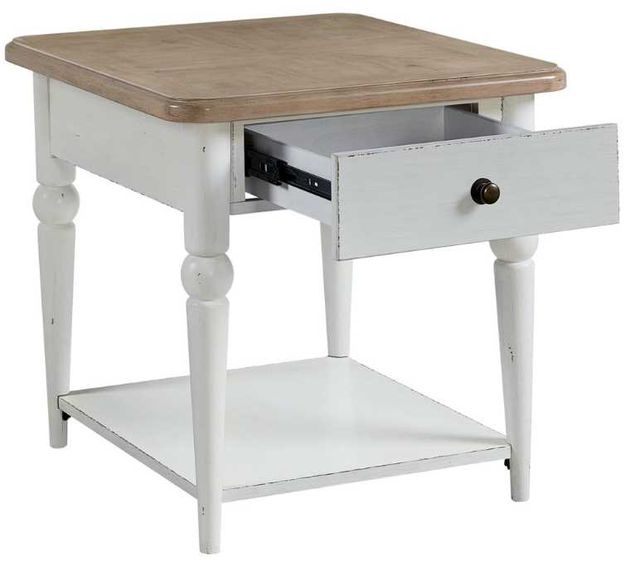 Liberty Furniture Turnberry Park Toasted Oat Rectangular End Table with Washed White Base-4
