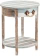 Crestview Collection Nantucket Blue Accent Table with Brown Frame-0