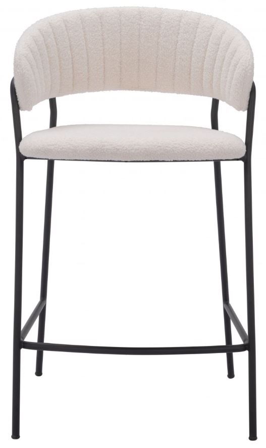 Zuo® Modern Josephine 2-Piece Black/Cream Counter Stool Set-1